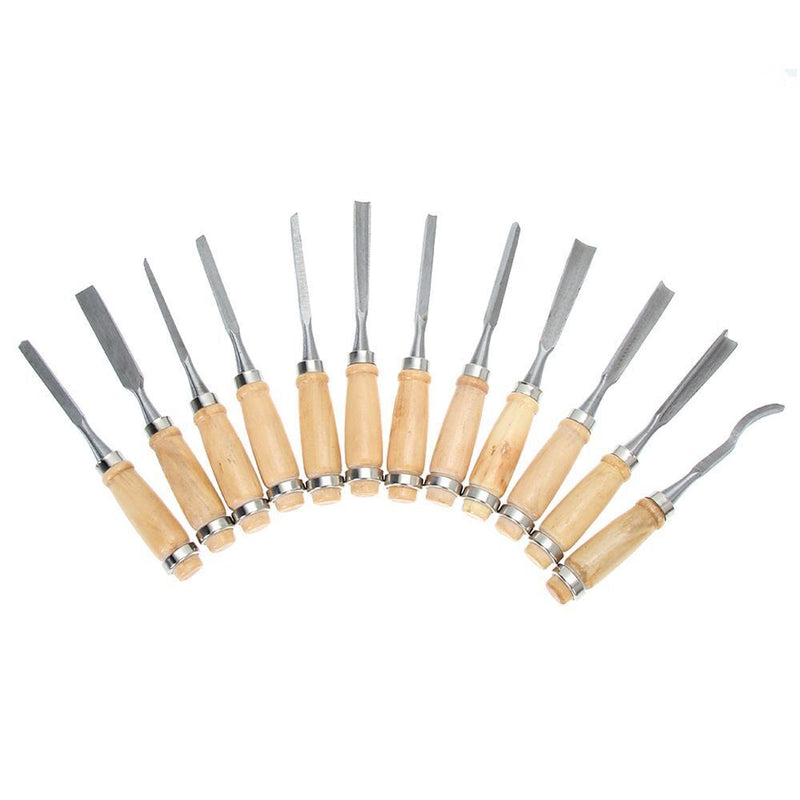 Woodworking Professional Gouges Hand Tools Hand Chisel Wood Carving For 12Pcs