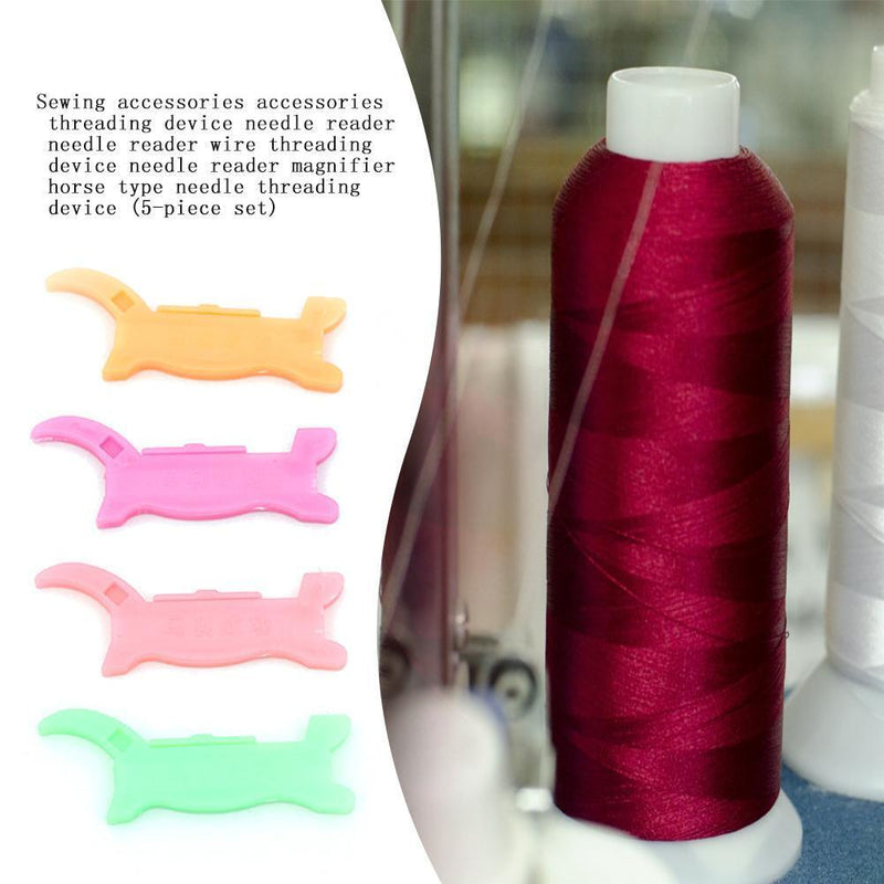 Plastic Horse Shape Automatic Needle Threader DIY Sewing Machine Tool (5pcs
