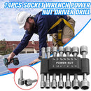 14Pcs Power Nuts Driver Drill Bit Set Hex Shank Socket Wrench~