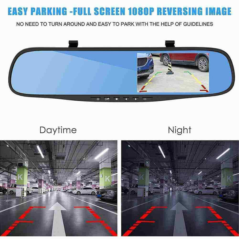 1080P Rearview Mirror Car Dual Dash Cam Camera Front Video Recorder Rear I6D7
