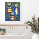 HandPainted Oil Paint Kill Time Picture Colouring Artcraft Firefly Glass Bottle