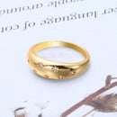 Ring Women Jewelry Minimalist Inlayed Dome Ring 7 Cubic Zirconia Shiny Star
