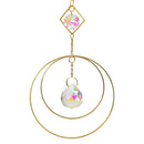 Crystal Ball Iron Ring Hanging Pendant Home Garden Decor (5)