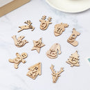 Countdown Hanging Tags Christmas Advent Calendar Number Label Wooden Pendant