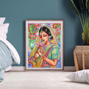 Partial Special Diamond Painting Kit Girl Holding Lotus Rhinestone Picture