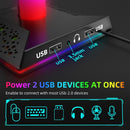 RGB Headphone Stand Dual USB Port Touch Control Desk Gaming Headset Holder
