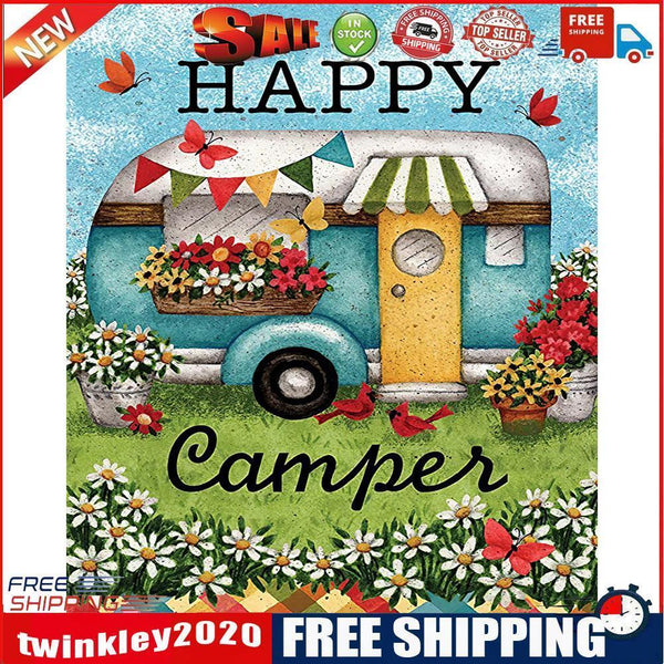DIY Paint By Number Kit Colorful Camper Abstract No Frame Home Decoration