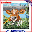 5D Diamond Painting Kit Grazing Cow Full Round Drill DIY Mosaic Picture Home Art