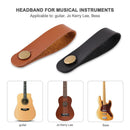 Leather Electric Guitar Strap Button Lock Belt for Bass Ukulele (Black)