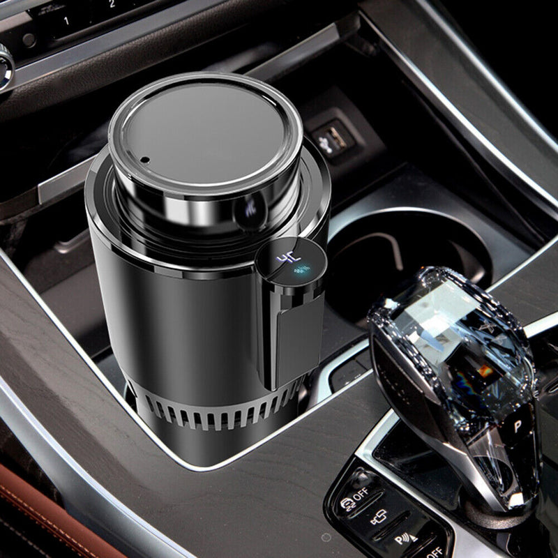 12V 2 in 1 Car Cup Holder Cooler Warmer for Drink Can Baby Bottle (Black)