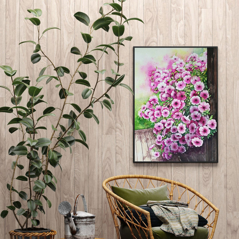 Drawing Paintwork Flower Home Wall Living Room Decoration 40x50cm Without Fra