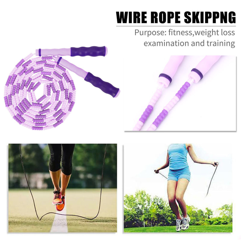Skipping Rope Soft Beads Unknotted Long Jump Rope Fitness Exercise Rope Kit