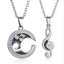 Day Jewelry Women Men Fashion Musical Note Moon Pendant Couple Necklace
