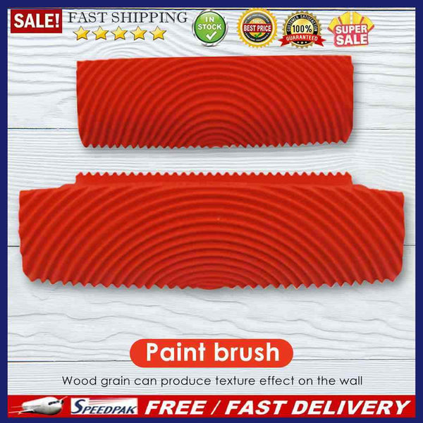 2pcs Rubber Imitation Wood Grain Paint Texture Roller Brush Wall Painting Sets