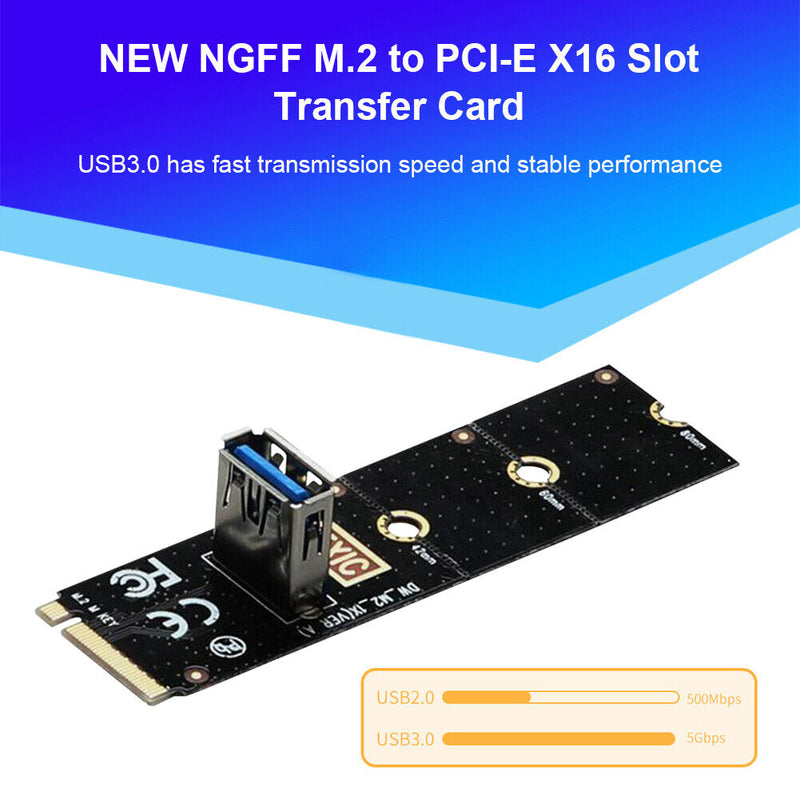 5Gbps M.2 M Key to PCI Express X16 Adapter NGFF to USB 3.0 Port Transfer Card