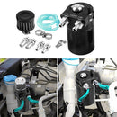 Car Baffled Oil Catch Can Tank with Air Filter Hose Fuel Reservoir (Black) Newly