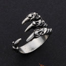 JUNERAIN Stainless Steel Dragon Claw Rings for Men and Women