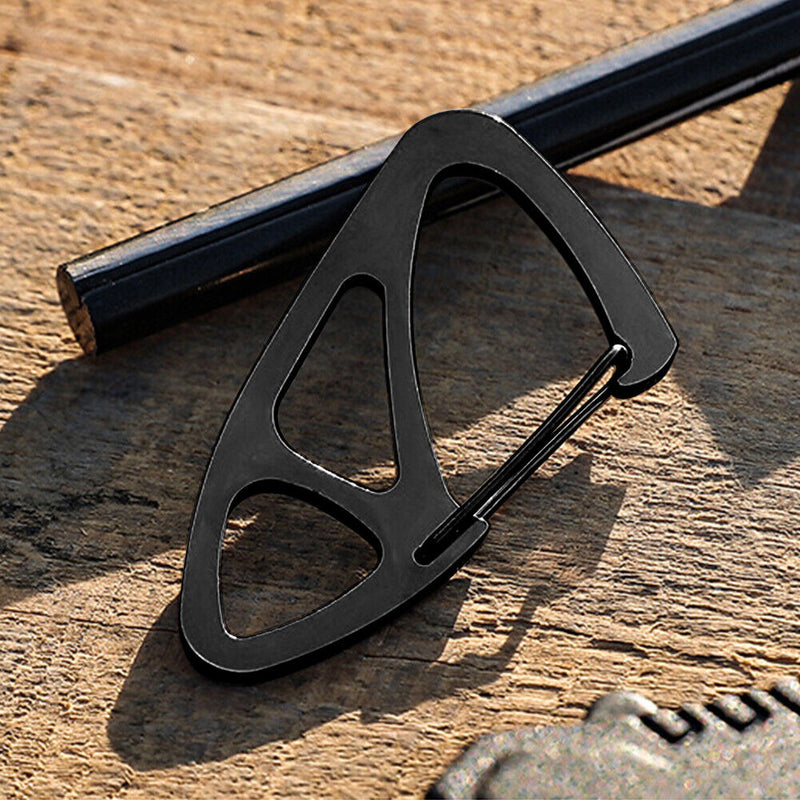 10pcs Stainless Steel Carabiner Set Outdoor Portable Mountaineering Buckle Cl