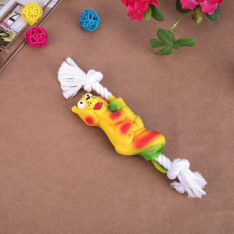 Rope Latex Chew Sound Squeeze Resistant Koala Dog Pet Molars Toys(Yellow)