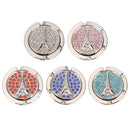 5pcs Portable Metal Foldable Bag Hook Holder Purse Hanger (Pink)