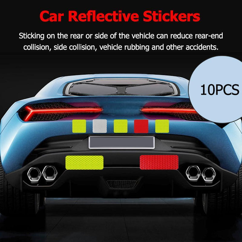 50pcs Car Reflective Stickers Warning Strip Safety Tapes (Rectangle)(Green)