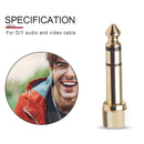 2x Jack 6.35mm Male to 3.5mm Female Plug Connector Mic Audio Screw Adapter