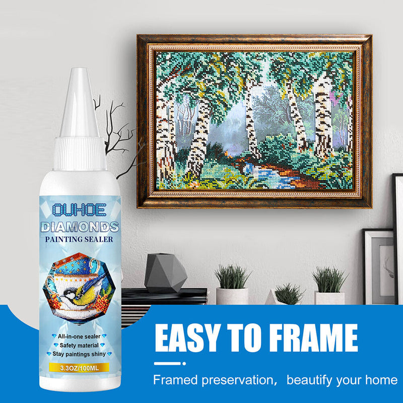 240ml DIY Diamond Painting Conserver Permanent Hold Shine Effect Sealer Glue