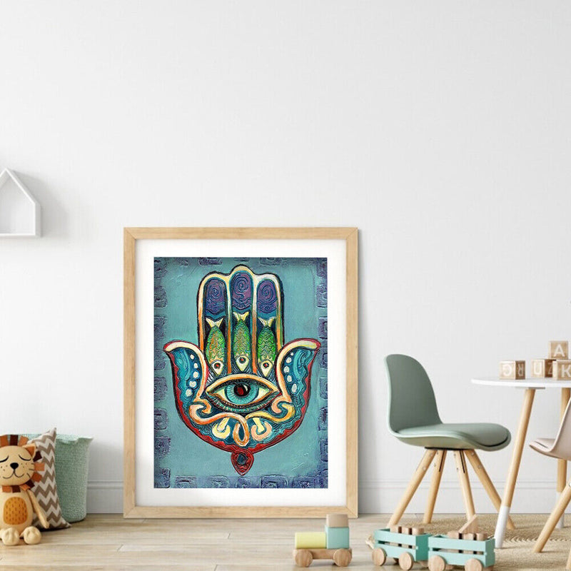 5D DIY Full Drill Round Shape Palm Eyes Rhinestone Diamond Drawing Decoration