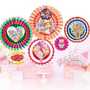 7pcs/lot DIY Diamond Painting Honeycomb Paper Fan Set Birthday Party Decor