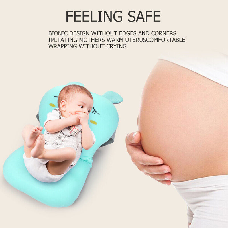 Cartoon Rabbit Soft Baby Shower Bath Pad Mat Adjustable Bath Rack (Blue) Newly