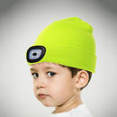 Winter Kids Knitted Beanie Hat Cap with LED Light for Camping Fishing Cycli
