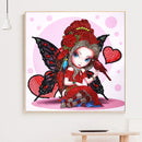 5D DIY Part Special Drill Diamond Painting Cartoon Girl Drawing (Pink)