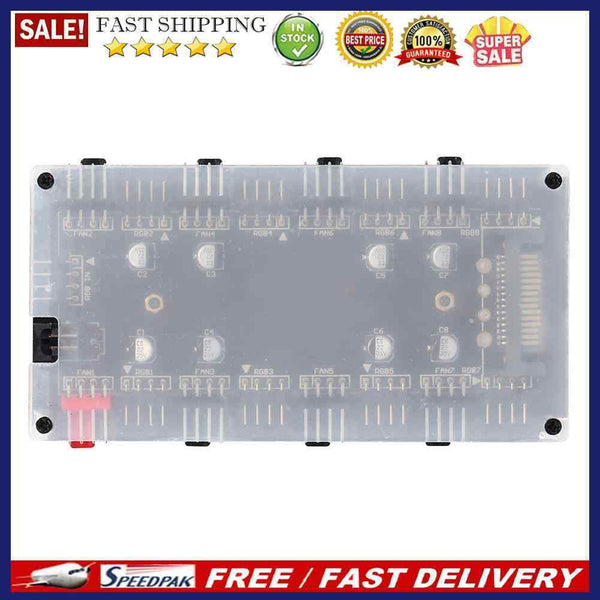 1 to 8 Multi Way Splitter RGB PWM Hub Controller Adapter (12V 4Pin+Shell)