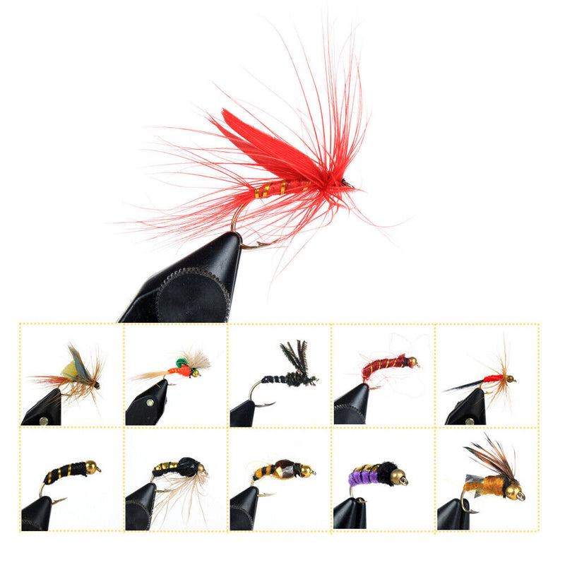 40pcs Dry Wet Flies Nymph Box Set Fly Fishing Lures Carp Artificial Fishing Bait