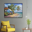 Seaside View 5D DIY Full Round Drill Diamond Painting Mosaic Decor Kits 50x40