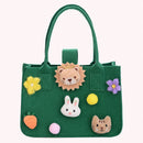 Kids Felt Handbag Totes Cute Cartoon Children Fabric Top-Handle Shoulder Bags