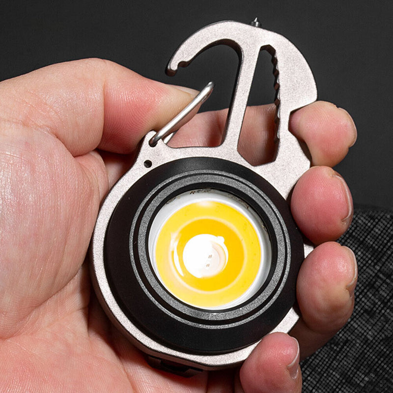 Portable LED Flashlight Mini Keychain Work Light Outdoor Bottle Opener (D)