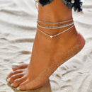 Women Love Heart Beach Foot Bracelets Feet Jewelry Anklets Women Plated Anklet