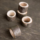 Christmas Patterned Wooden Napkin Rings, Rustic Wooden Napkins