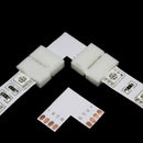 10Pcs 10mm RGB 4 Pin L Shape 90 Degree Solderless Connectors For 5050 12V LED