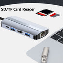 USB 3.0 Docking Station Gigabit Ethernet 4K HDMI USB Type-C Hub For Laptop PC