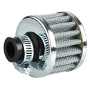 Details about  12mm Sliver Car Motor Cold Air Intake Filter Turbo Vent Cran
