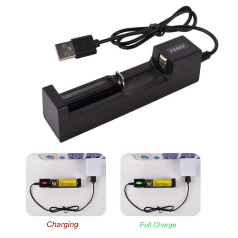 1 slot Battery USB Charger for Rechargeable Batteries Li-ion 18650 26650 14500