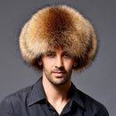 Hunting with Fur Ear Flaps Men's Russian Hat Winter Trapper Hat Bomber Hat