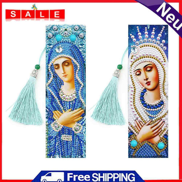 2x 5D DIY Diamond Painting Leather Bookmarks Goddess Cross Stitch Page Marker
