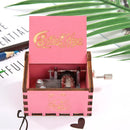 Retro Wood Manual Music Box Pink Beauty Girl Style Birthday Gift Ornaments Newly