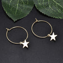 Gothic Punk Party Bohemia Dangle Drop Large Circle Star Hoop Earrings Ear Stud