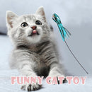 5pcs Funny Cat Ring Paper Teaser Wall Playing Rod Stick with Bell Pet Cats Toys