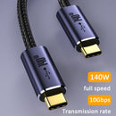 Braided 10Gbps 140W USB2.0 PD3.1 Type-C to Type-C Fast Charger Cable (2m)