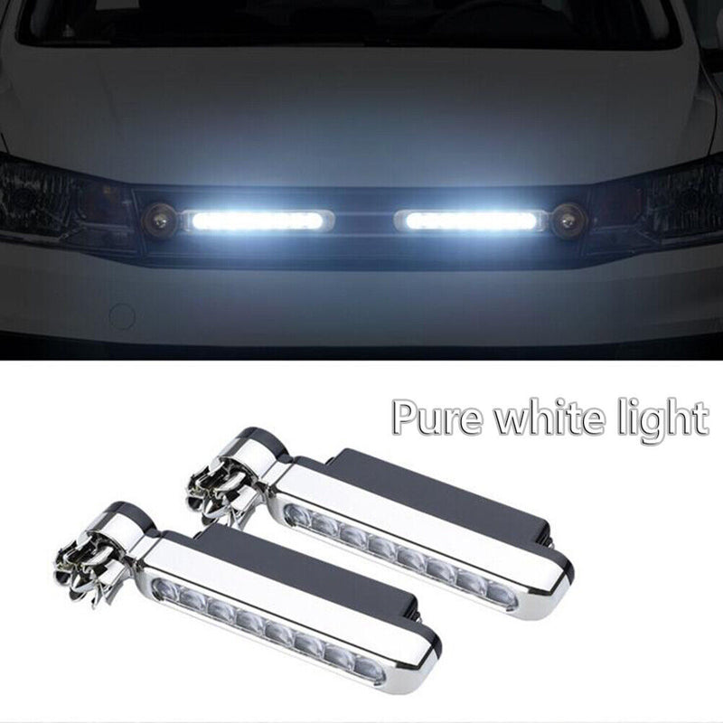 2pcs Wind Powered LED Car Daytime Running Lights Decorative Lamps (White) Newly